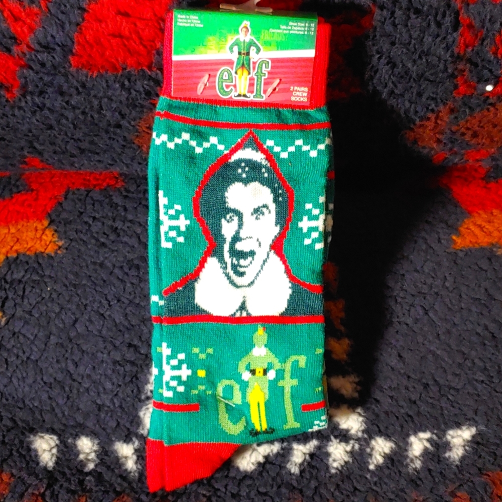 Buddy The Elf Crew Socks 2-Pack  NWT